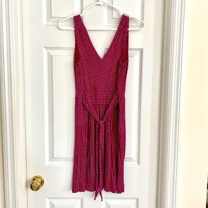 Loft Petite V-Neck Tie Back Dress